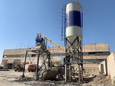 HZS25 бетонный завод（25m3/ч）,Нукус,Узбекистна,2018г.