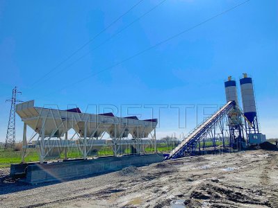 HZS90 бетонный завод（90m3/ч）,Самарганд,Узбекистна