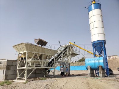 YHZS50 Мобильный бетонный завод（50m3/ч）,Самарганд,Узбекистна,2018г.