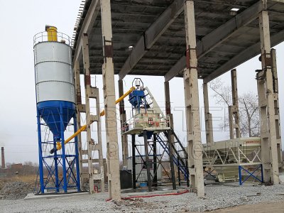 HZS35 бетонный завод（35m3/ч）,Магадан,Россия,2018г.
